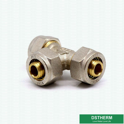 Customized Equal Threaded Tee Compression Brass Fittings Screw Fittings For Pex Aluminum Pex Pipe