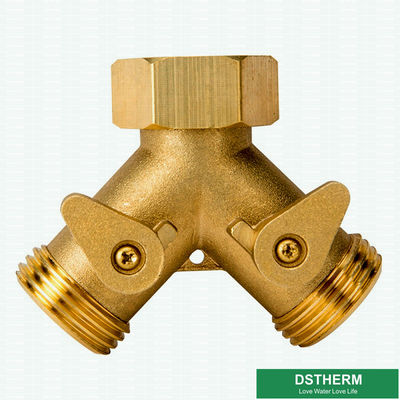 Customized Heavier Type Strong Quality Brass Male And Female Water Hose Connector Two Ways Fittings