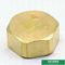 Brass Color Customized Logo Brass Hexagon Cap With Female Threads Pipe Fittings
