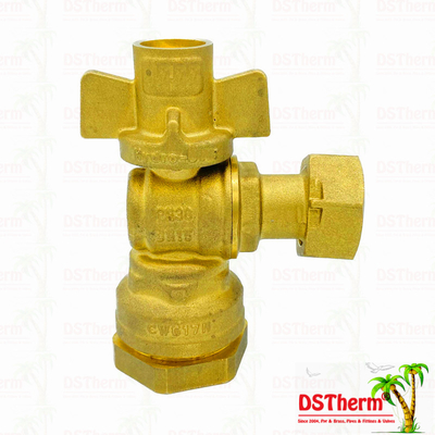 Water Control Single Union Ball Valve With Brass Handle With Female Threaded Connector