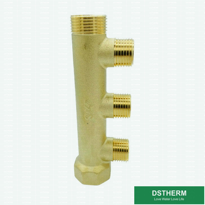 Three Ways Brass Water Manifolds For Pex Pipe With Slide Fittings