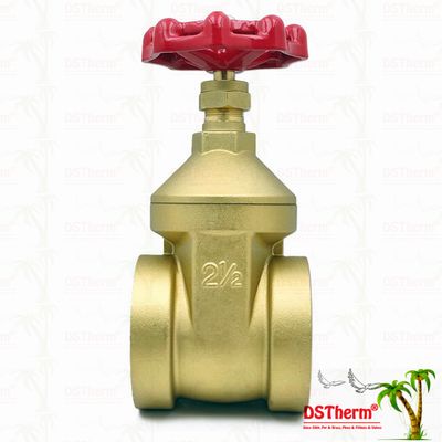 Brass Gate Valve With Red Handle 2 1/2" Customized Size High Pressure Bearing Capacity