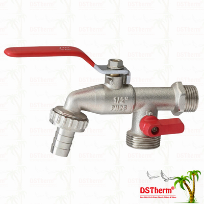 Medium Classic Universal Double Outlet Bibcocks Brass Faucet Brass Tap 1/2"*3/4"*3/4"-1"*3/4"*3/4"