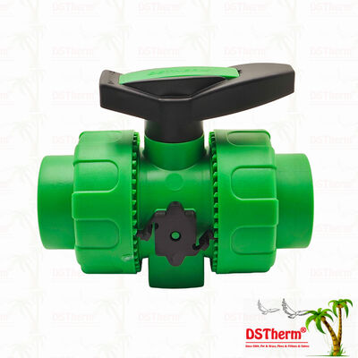 Lockable Zero Metal Zero Leakage PPR Double Union Ball Valve Plastic Double Union Ball Valve