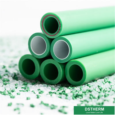 Reinforced PPR Fiberglass Composite Pipe Green Color With Hot Melting Connection