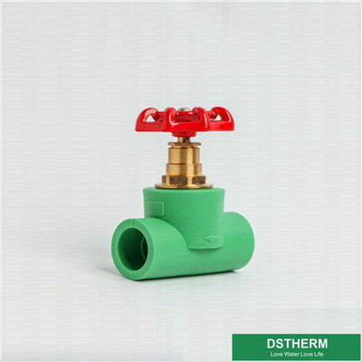 Brass Color Red Iron Handle Stop Valve High Flow Ppr Project Valves