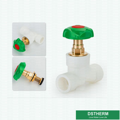 Plastic Handle With Chrome Plated Brass Valve Cartridges For PE Stop Valve