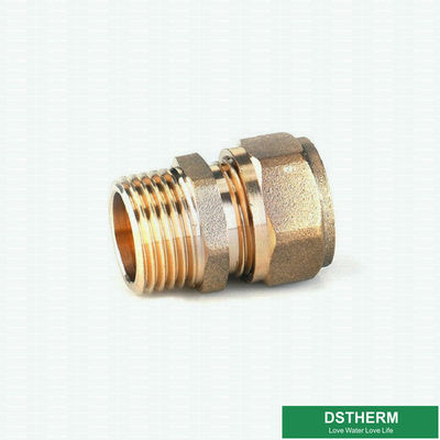 Brass Color Male Threaded Coupling Pex Fittings Customized Designs And Weight