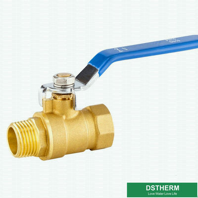 Blue Steel Handle Male Female Threaded Forged Brass Ball Valve With CW617N Material.