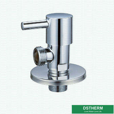 1/2 Inch Chromed Wall Mounted Kitchen Basin Water Stop Round Handle Quick Open Bathroom Cock Valve Brass Angle Valve
