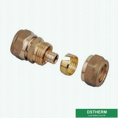Equal Threaded Coupling Pex Brass Fittings Brass Color Customized Logo Screw Fittings Middle Weight