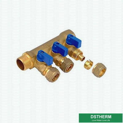 Two Ways To Six Ways Brass Water Separators Manifolds For Pex Pipe Customized Logo For Cold Water Supplying