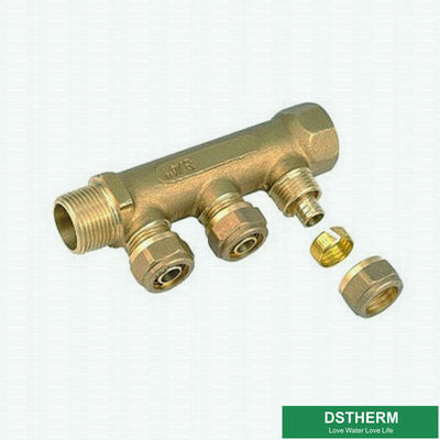 Two Ways To Six Ways Brass Water Separators Manifolds For Pex Pipe With Compression Fittings For Hot  Water Supplying