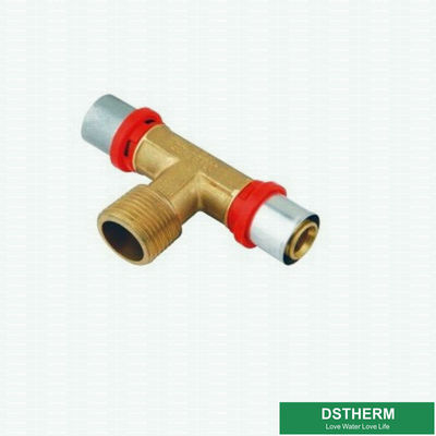 Customized Male Threaded Tee Compression Double Straight Brass Press Union Fittings For Pex Aluminum Pex Pipe