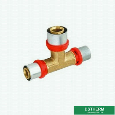 Customized Equal Threaded Tee Compression Double Straight Brass Press Union Fittings For Pex Aluminum Pex Pipe