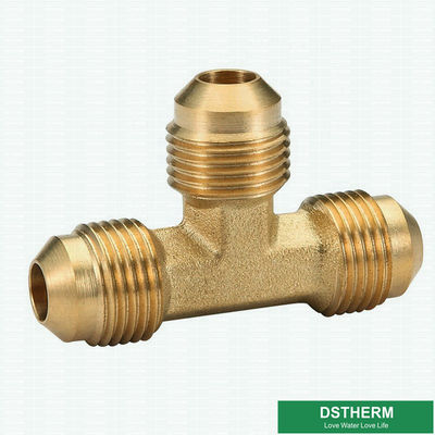 Flare Fitting Male Threaded Tee Brass Invert Flare Fitting For Heating And Refrigeration