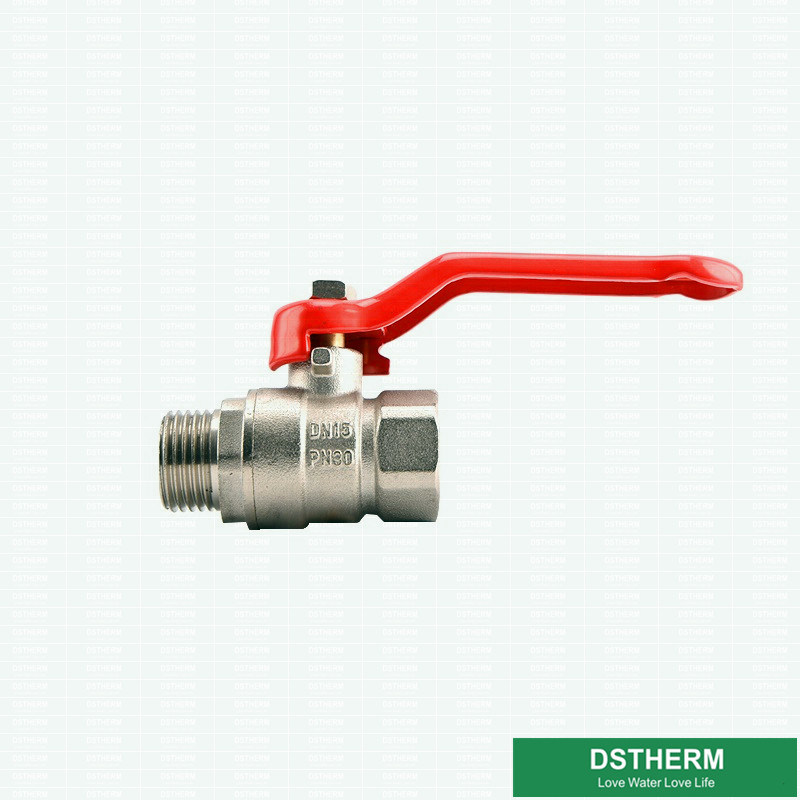 Mini Brass Ball Valve Red Long Handle Male Female Threaded Brass