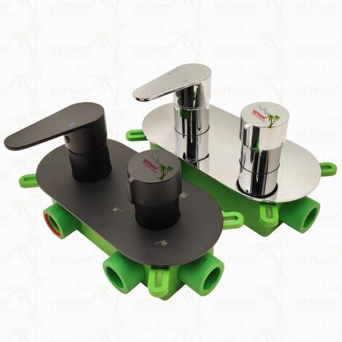 PPR 5 Ways Black Plated Mixer Shower Valve for Temperature & Flow Control 6