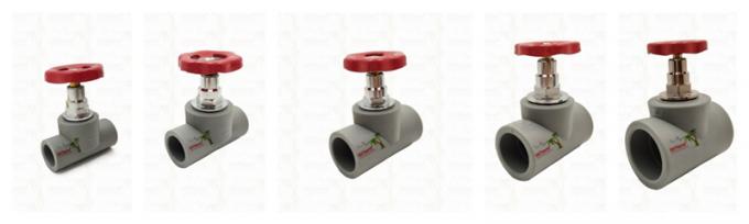 Grey Chrome Plated PPR Stop Valve With Brass Cartridge Global Vlave 20-110mm