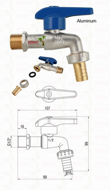 Ergonomic White Plastic Handle Bibcock Faucet with Customized Material and 1/2"*3/4" Specification 11