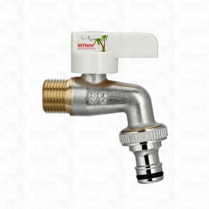 Ergonomic White Plastic Handle Bibcock Faucet with Customized Material and 1/2"*3/4" Specification 5