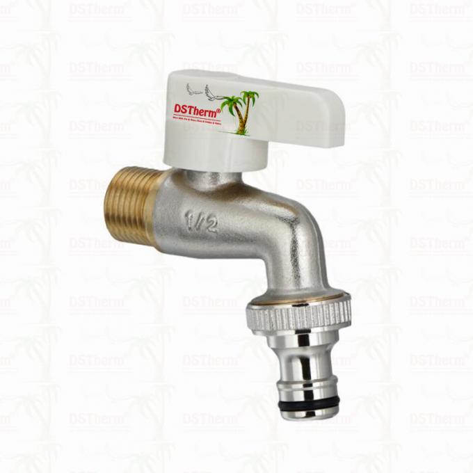 Ergonomic White Plastic Handle Bibcock Faucet with Customized Material and 1/2"*3/4" Specification 6