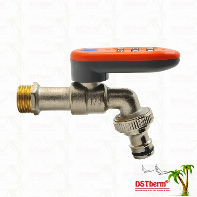 Chrome Plated Lockable Handle Ball Bibcocks New Design Luggage-style mechanical lock 1/2"-3/4" 0