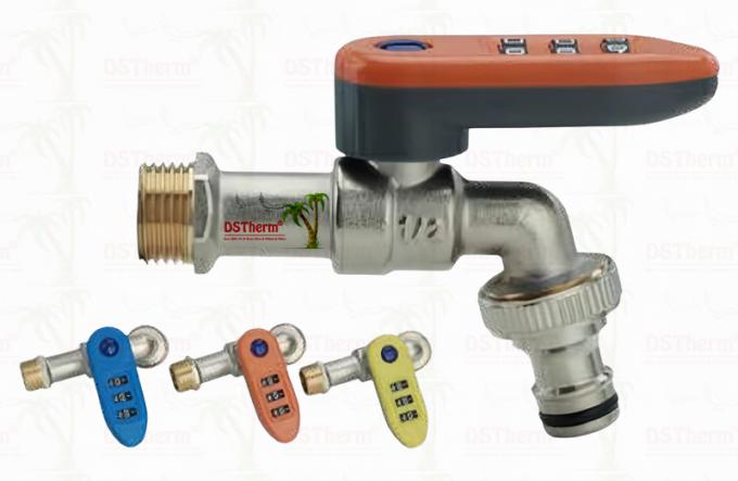 Chrome Plated Lockable Handle Ball Bibcocks New Design Luggage-style mechanical lock 1/2"-3/4" 6