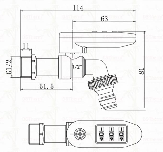 Chrome Plated Lockable Handle Ball Bibcocks New Design Luggage-style mechanical lock 1/2"-3/4" 3