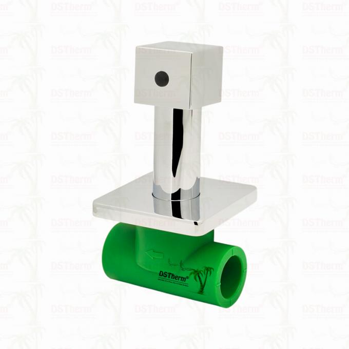 PPR Chrome Plated Stop Valve With Cube Handle Global Vlave 20-32mm