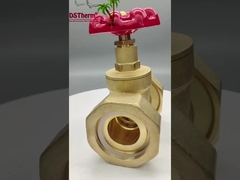 Brass Union Gate Valve With Red Cast Iron Handle High-Flow 1/2