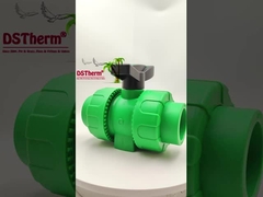 Lock Ball PPR Double Union Ball Valve With Plastic Ball S2.5 20-63MM Customized LOGO