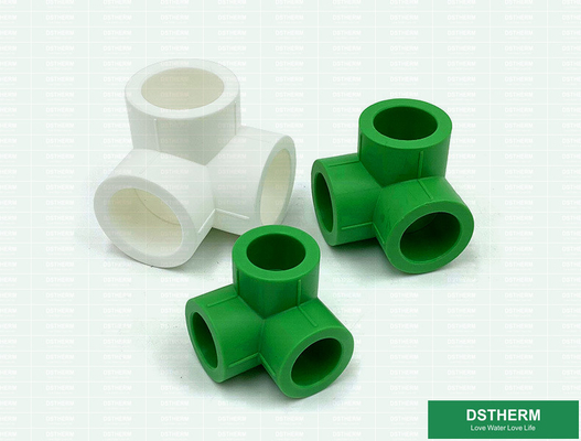 Plastic PPR Equal Cross Pipe Fittings For Cold / Hot Water Supplying