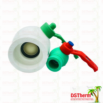 Fusion / Electrofusion Connection PPR Brass Valve With Plastic Ball Socket Metal Handle