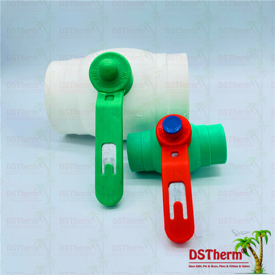 Metal Handle Plastic Ball Brass PPR Stop Valve For Cold Water Supplying