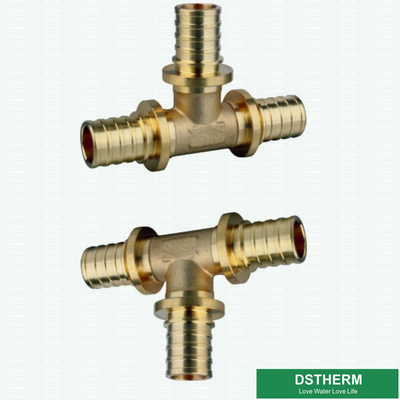 Female Threaded Tee PEX Brass Fittings Customized Slide Fittings