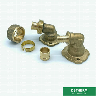 Customized Pipe PEX Brass Fittings With Plastic Box Slide 105 Degrees Elbow