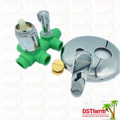 Customized PPR Mixer Shower Valve Five Ways Water Square Cover Valve