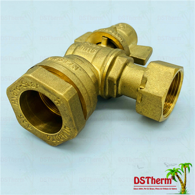 Water Control Single Union Ball Valve With Brass Handle With Female Threaded Connector