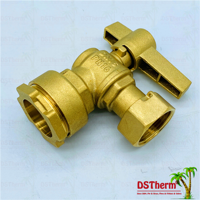 Customized Brass Color Ball Valve Single Union With Check PN25