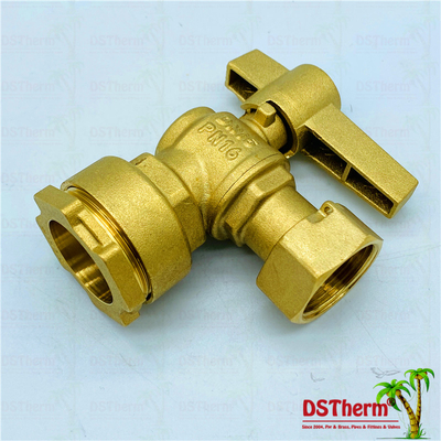 Customized Brass Color Ball Valve Single Union With Check PN25