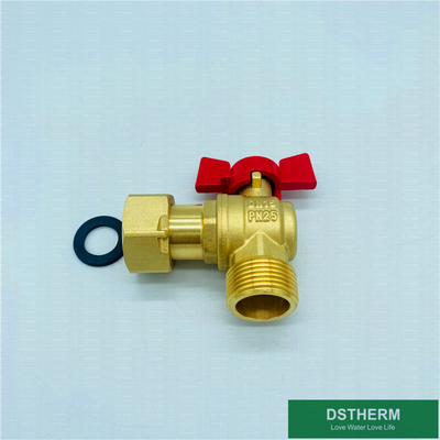 PN25 Screw Connector Brass Ball Valve With Check Square Union ISO9001