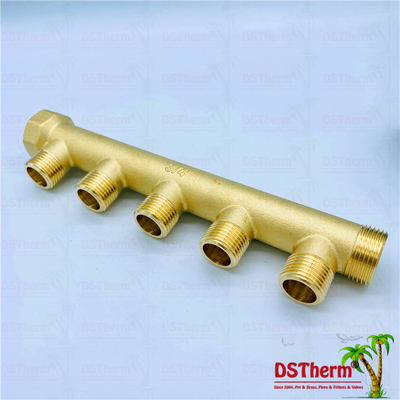 Three Ways Brass Water Manifolds For Pex Pipe With Slide Fittings