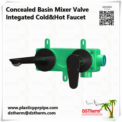 PPR Basin Valve Concealed Mixer Valve Cold Hot Water Faucet Black Color Ppr Brass Faucet