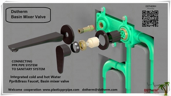 PPR Basin Valve Concealed Mixer Valve Cold Hot Water Faucet Black Color Ppr Brass Faucet