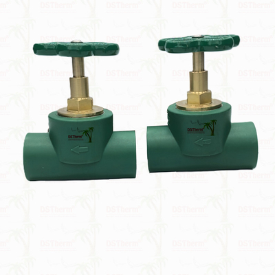 Customized Heavier Type Stop Valve Cartridge With Green Handle Brass Cartridge Brass Spindle Valve Top Part