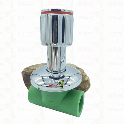 Ppr Chrome Plated Stop Valve With Anti-slip Handle Low Maintenance 20-32mm Customizable Size