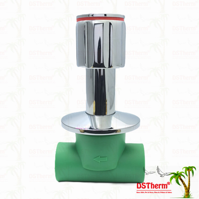 Ppr Chrome Plated Stop Valve With Anti-slip Handle Low Maintenance 20-32mm Customizable Size