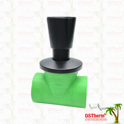 Ppr Black Plated Stop Valve Brass Valve Core Electrophoretic Black Coating Customized Size