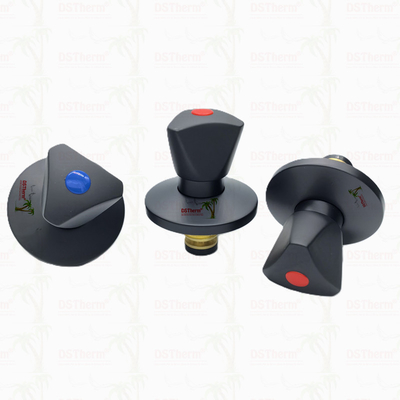 Triangle Handle Stop Valve Top Part Brass Cartridge Black Plated Valve Concealed Valve Cartridge Global Valve Cartridge